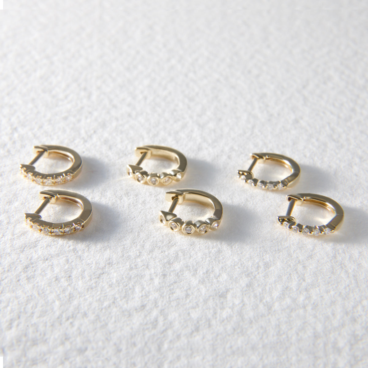 Darla 9ct Yellow Gold Huggie Diamond Earrings