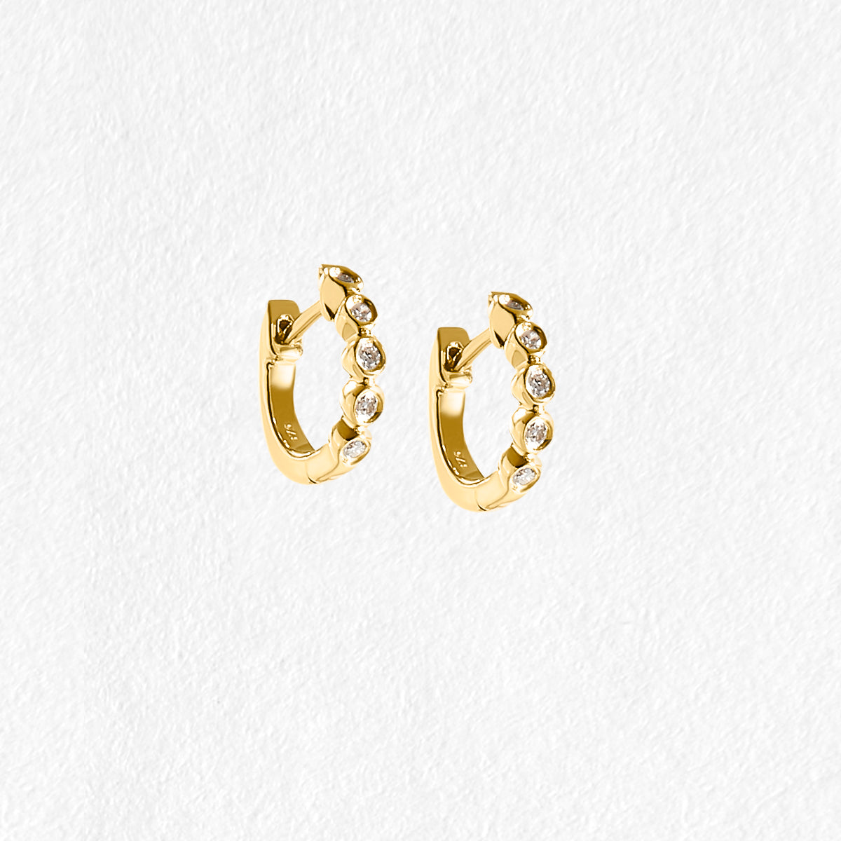 Demi 9ct Yellow Gold Huggie Diamond Earrings