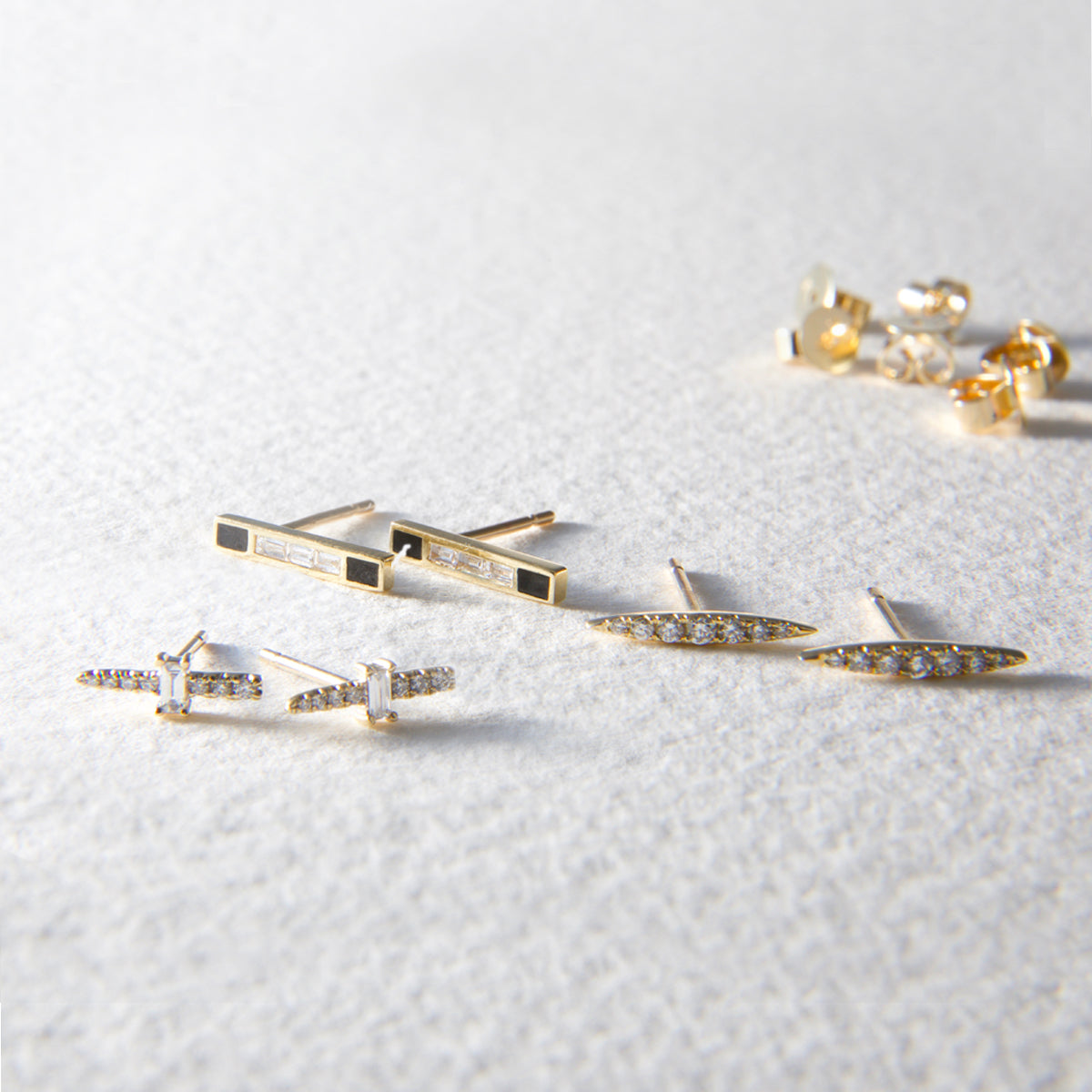 Hadlee 9ct Yellow Gold Diamond stud Earrings