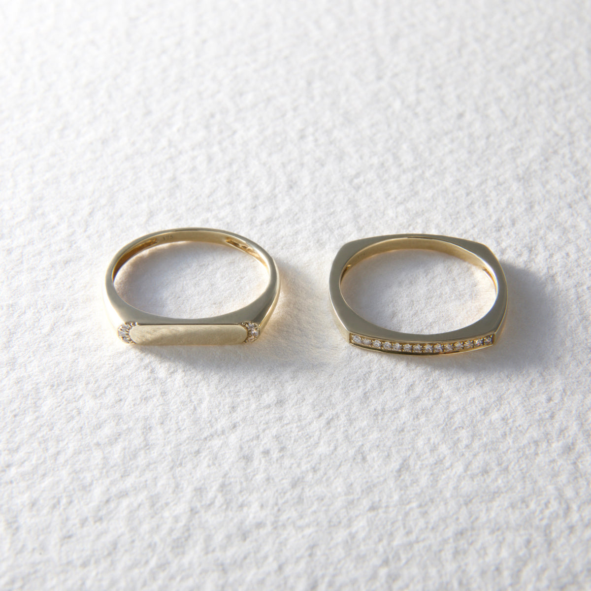 Indie 9ct Yellow Gold Diamond Ring