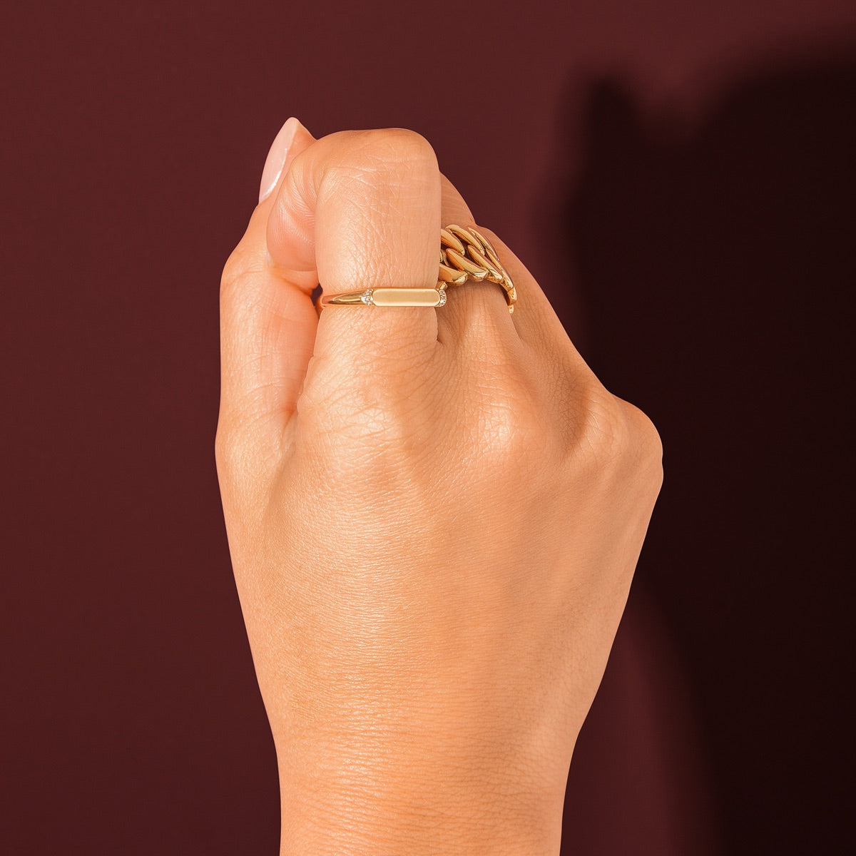 Indie 9ct Yellow Gold Diamond Ring