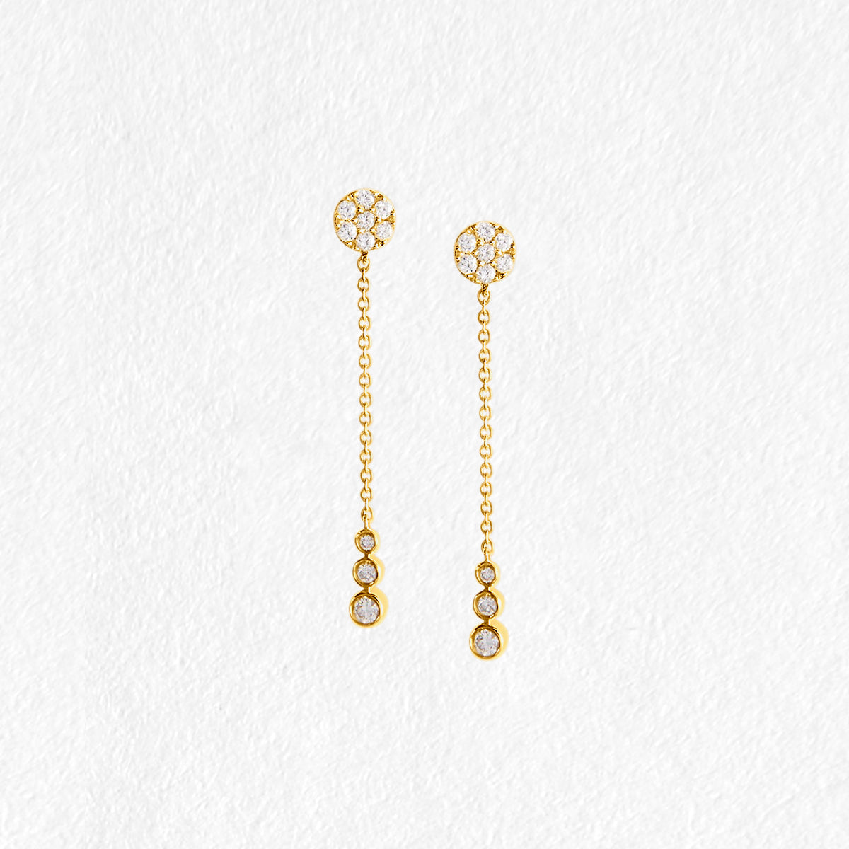Kehlani 9ct Yellow Gold Drop Diamond Earrings