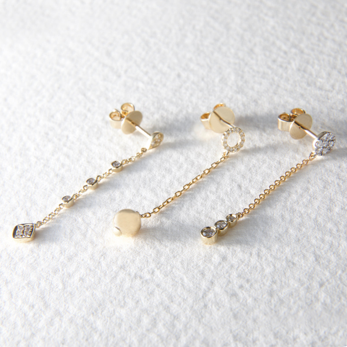 Neriah 9ct Solid Gold Drop Diamond Earrings