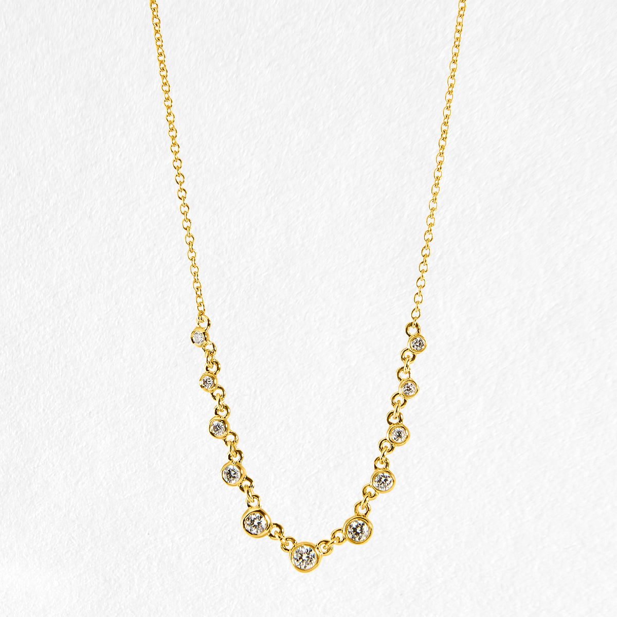 Ocean 9ct Yellow Gold Diamond Necklace