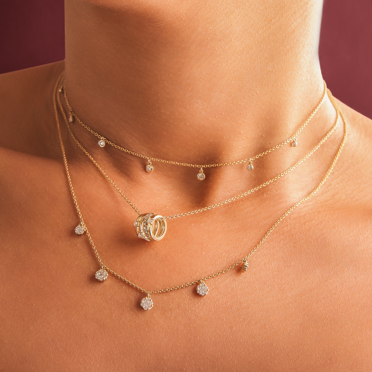 Remy 9ct Yellow Gold Diamond Necklace
