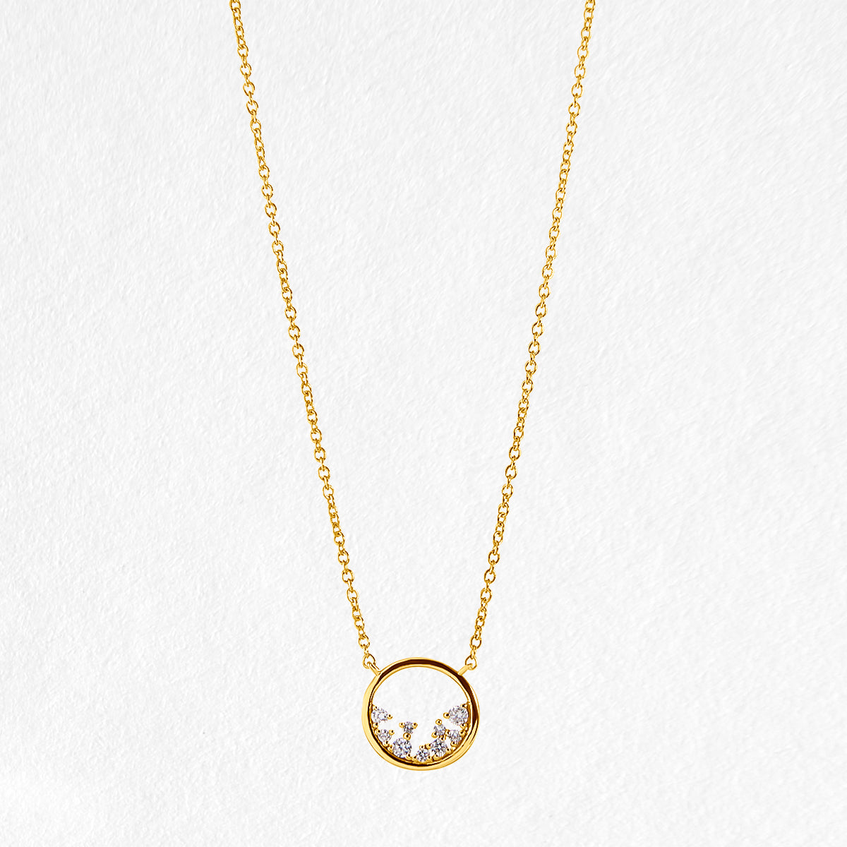 Uma 9ct Yellow Gold Diamond Necklace