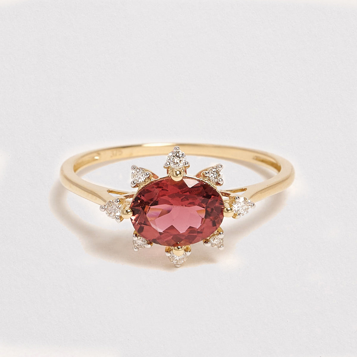 Maple 9ct Yellow Gold Tourmaline & Diamond Ring