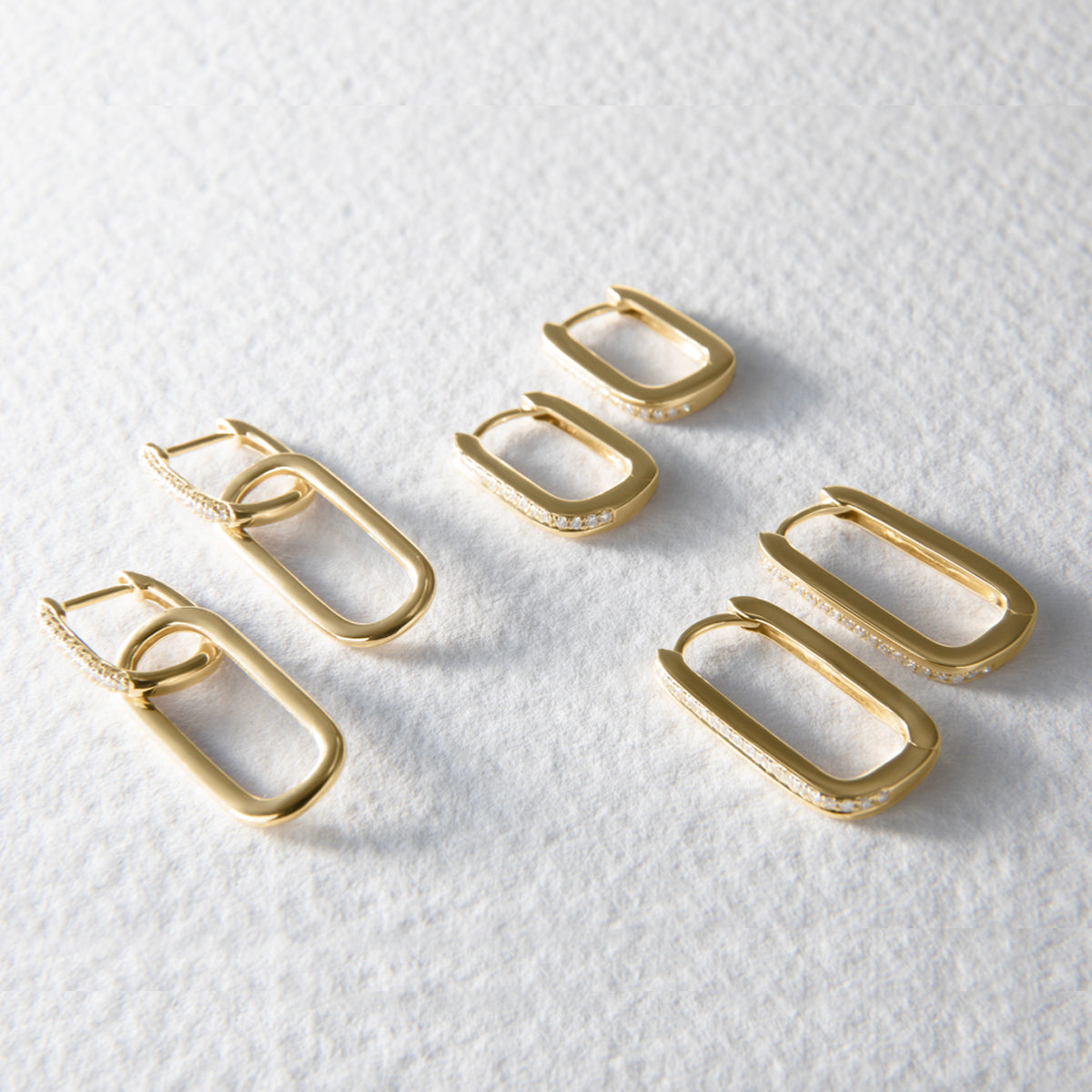 Adeline 9ct Yellow Gold Drop Diamond Earrings