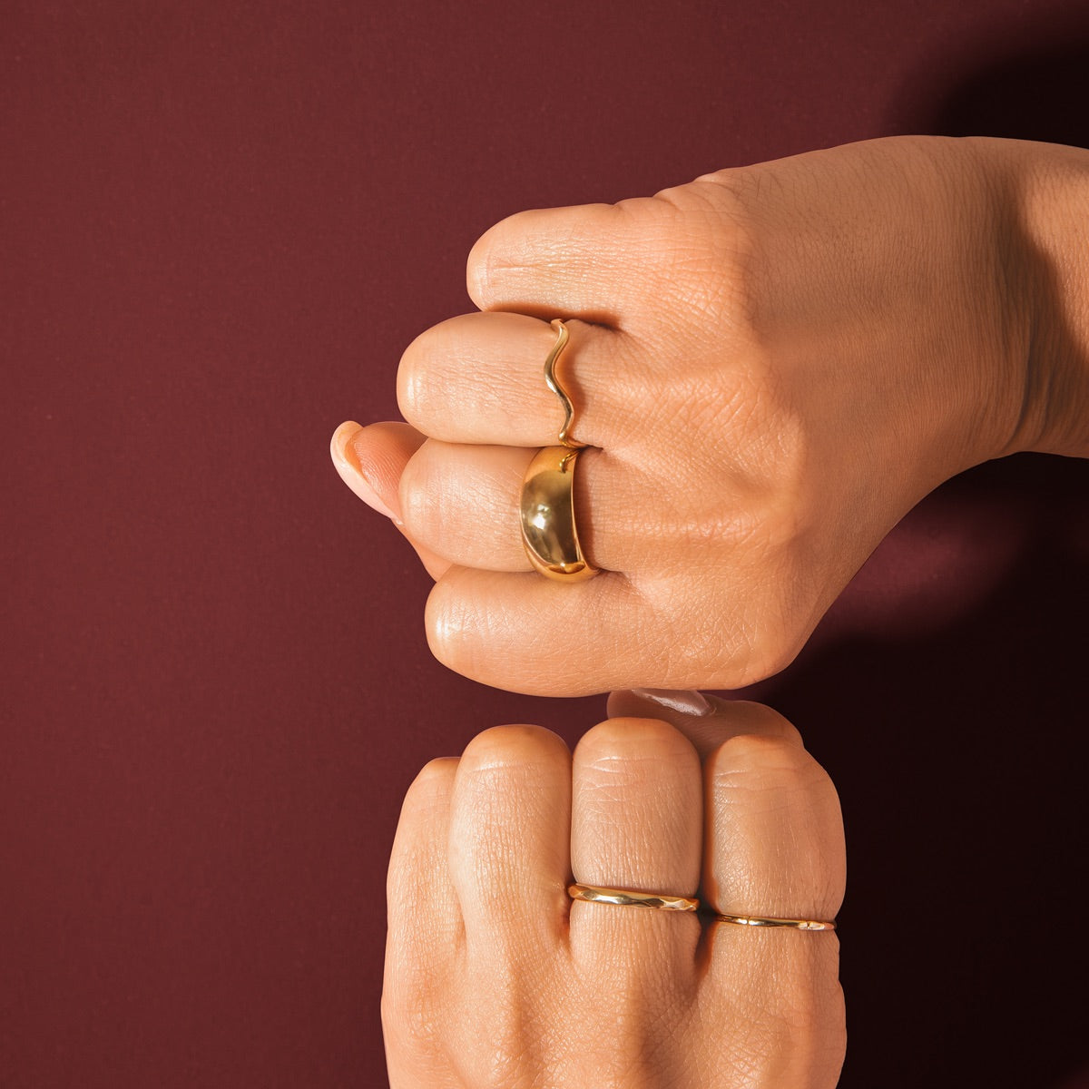 Echo 9ct Yellow Gold Fine Ring
