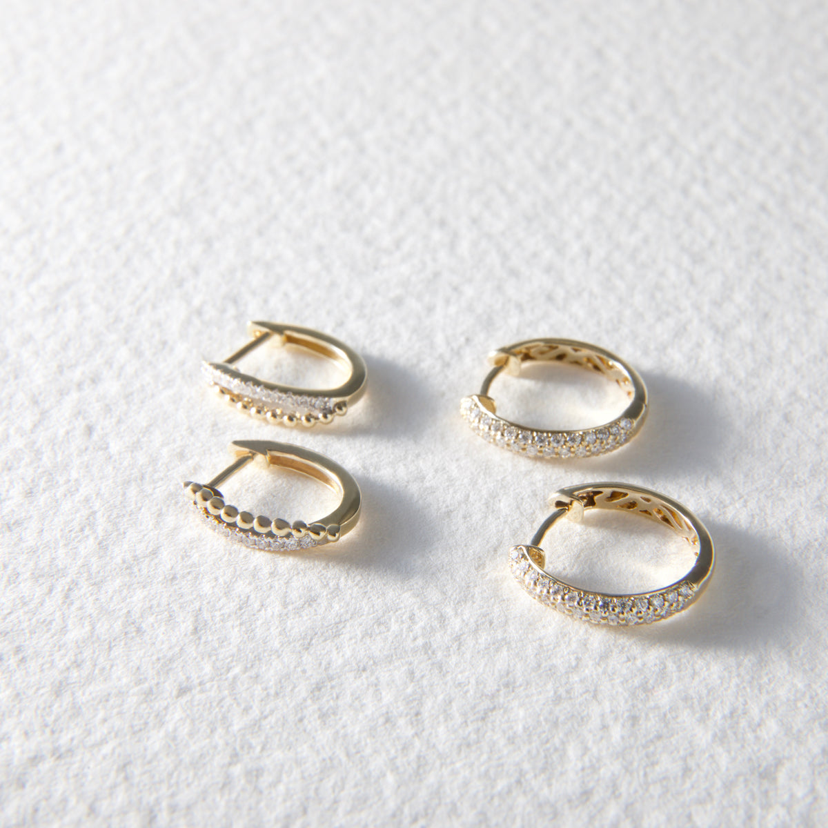 Eloise 9ct Yellow Gold Huggie Diamond Earrings