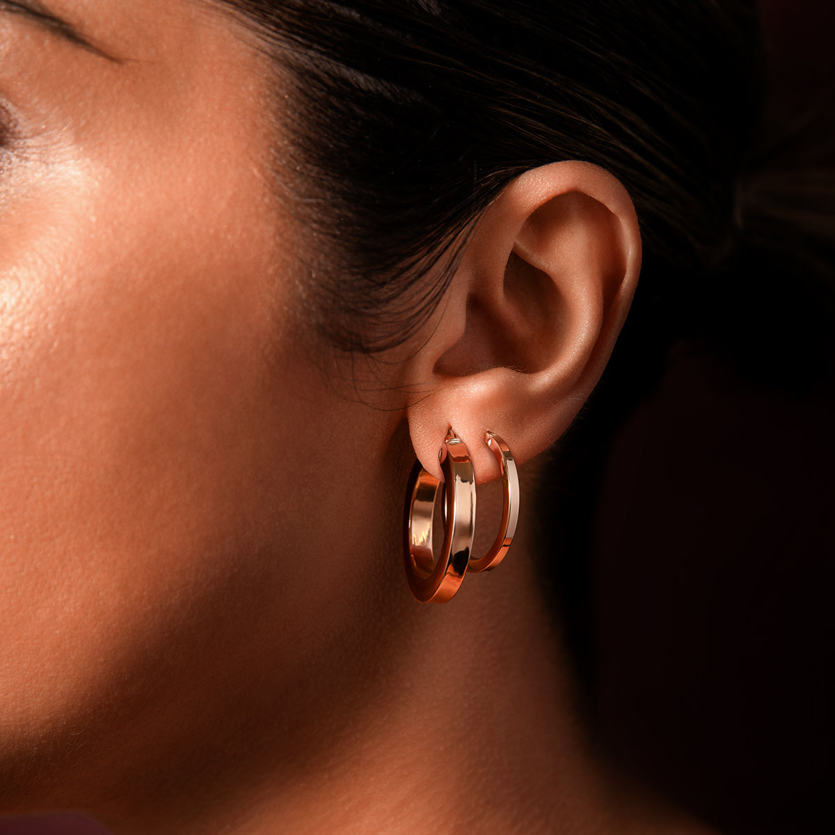 Enya 9ct Yellow Gold Hoop Earrings