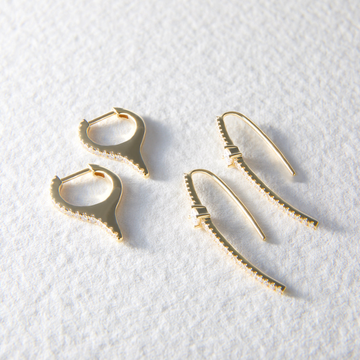 Macie 9ct Yellow Gold Huggie Diamond Earrings