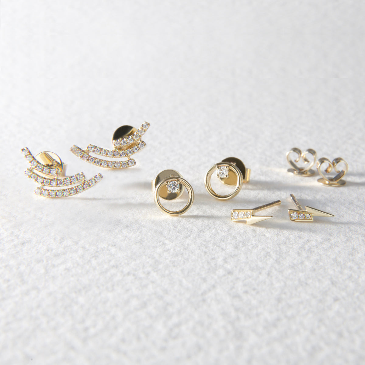 Mamie 9ct Yellow Gold Diamond stud Earrings