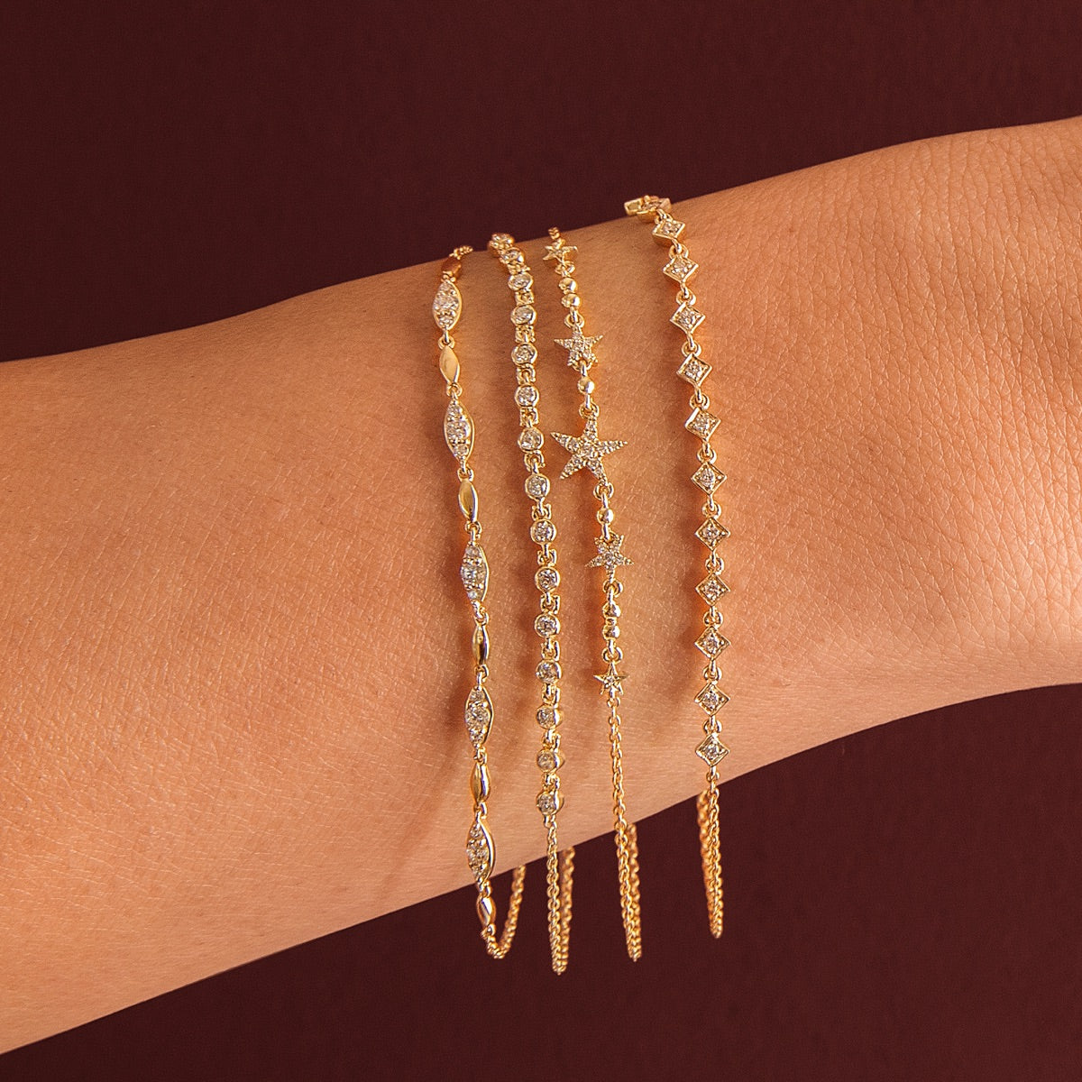 Mila 9ct Yellow Gold Diamond Bracelet
