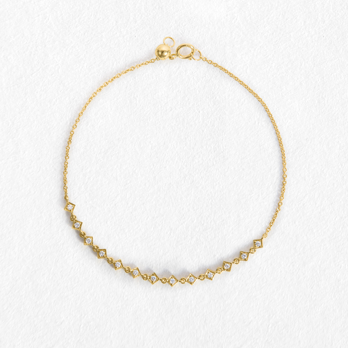 Navy 9ct Yellow Gold Diamond Bracelet