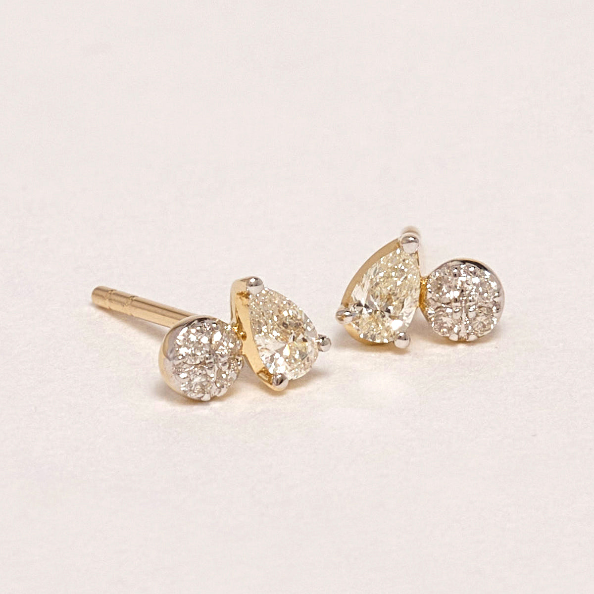 Ada 9ct Yellow Gold Diamond Duo Stud Earrings