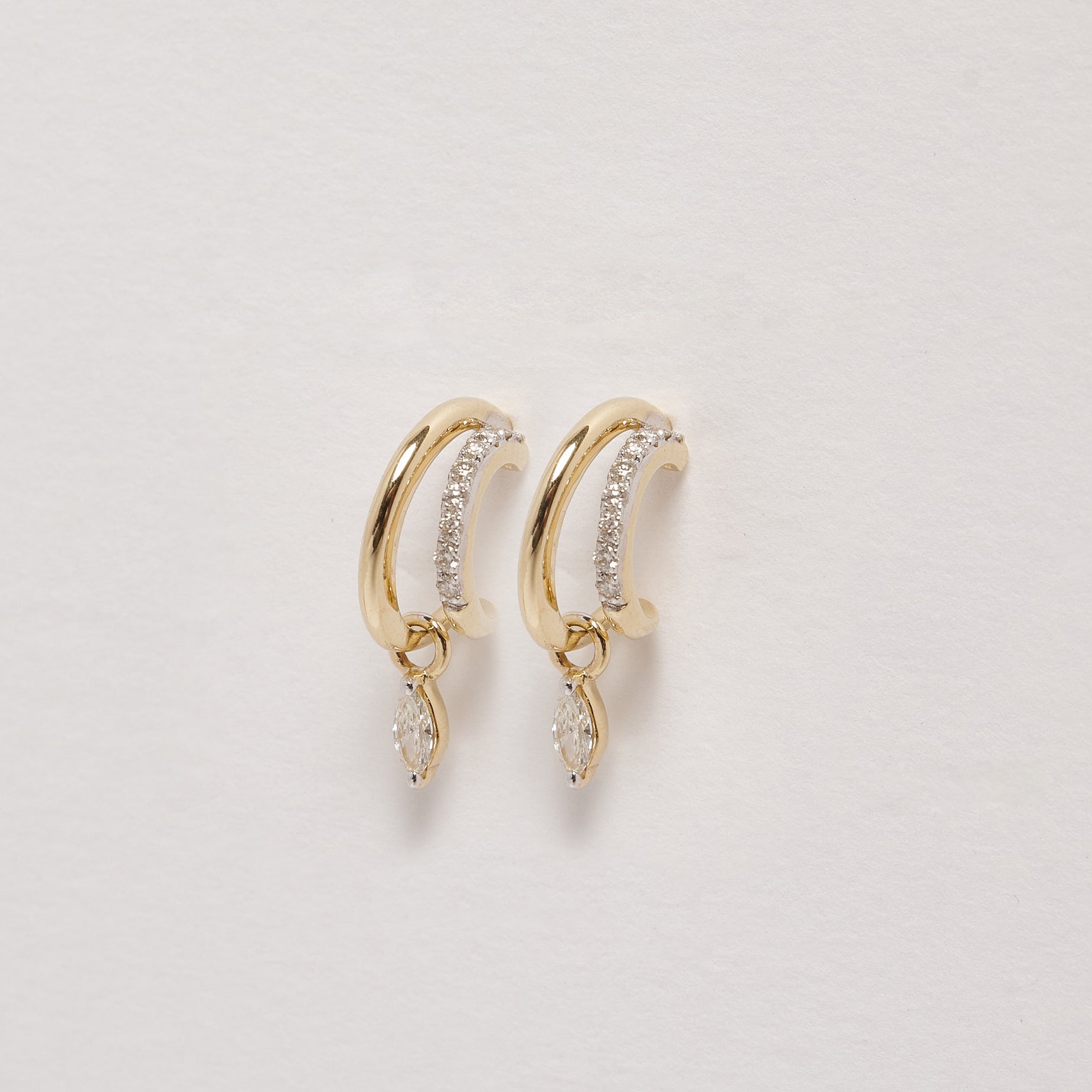 Aspyn 9ct Double Row Yellow Gold Diamond Earrings