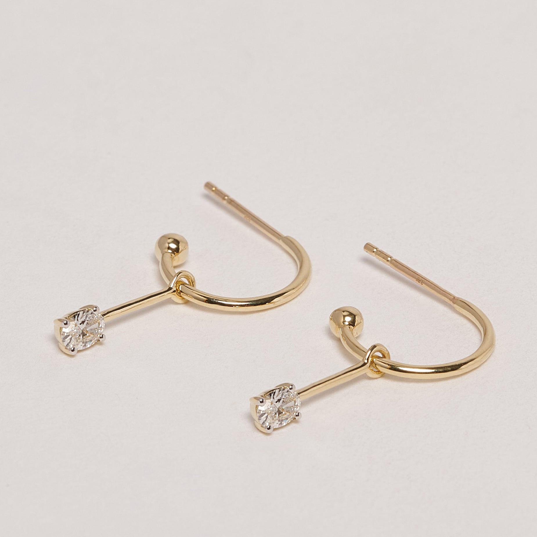 Boheme 9ct Yellow Gold Oval Cut Diamond Earrings