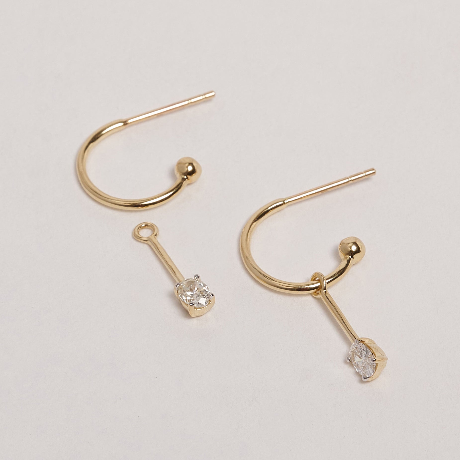 Boheme 9ct Yellow Gold Oval Cut Diamond Earrings
