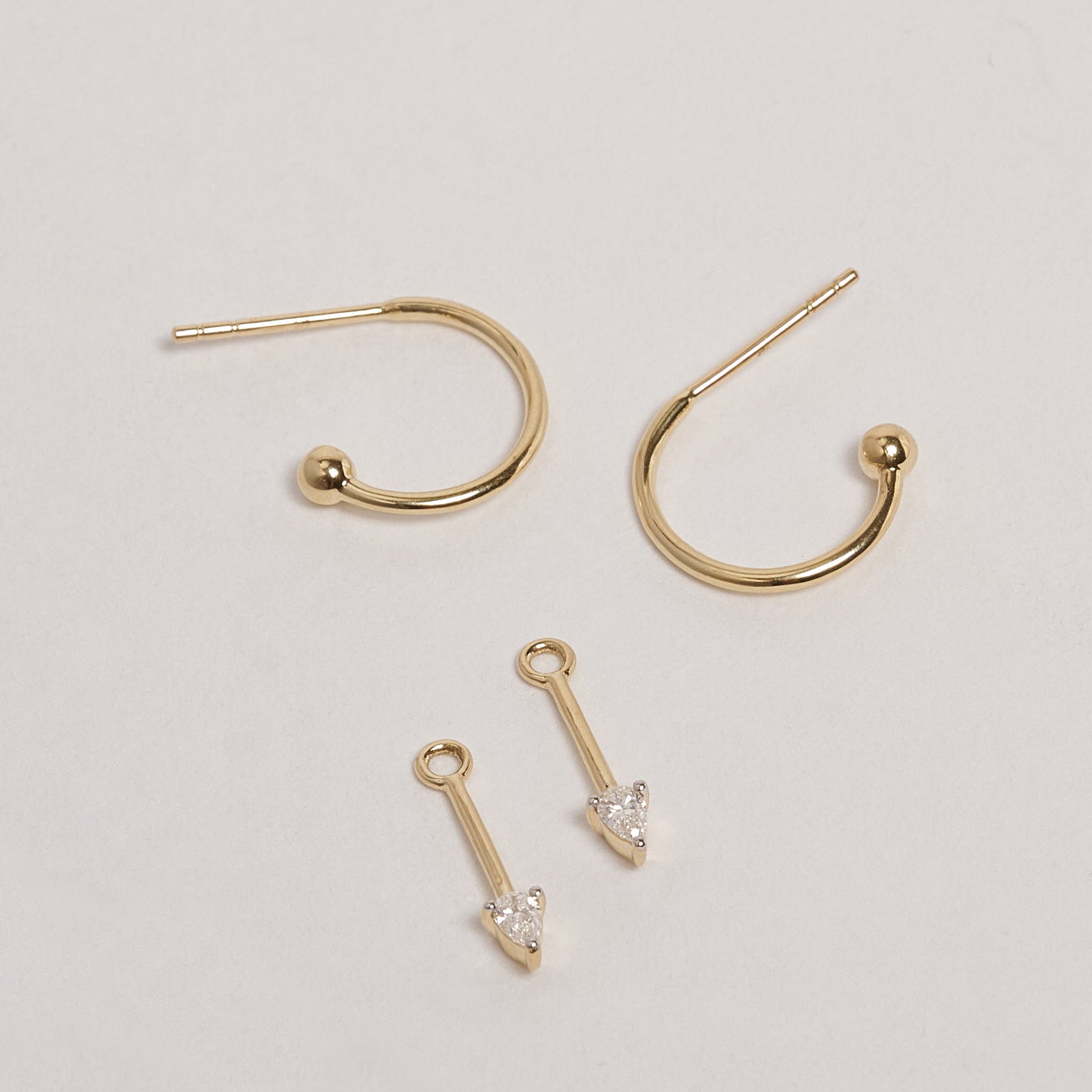 Boheme 9ct Yellow Gold Pear Cut Diamond Earrings