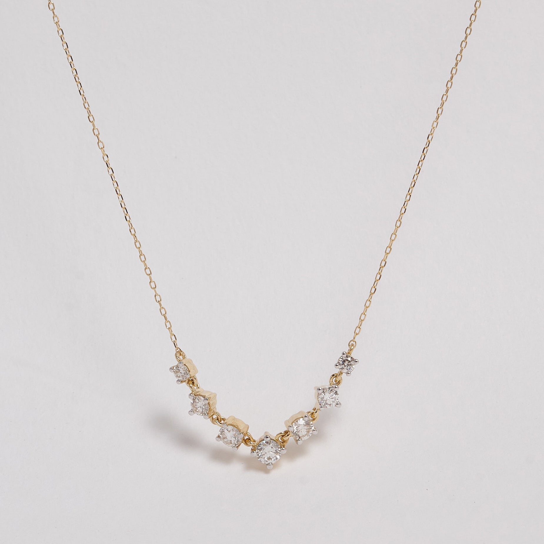 Classia 9ct Yellow Gold Diamond Row Necklace