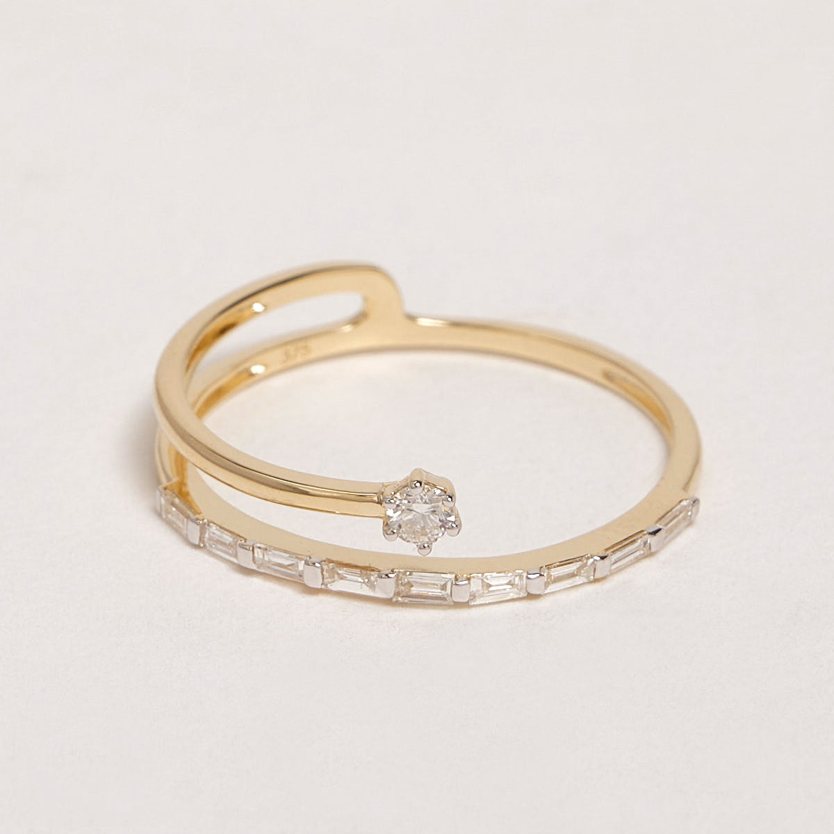 Giselle 9ct Yellow Gold Diamond Duo Ring