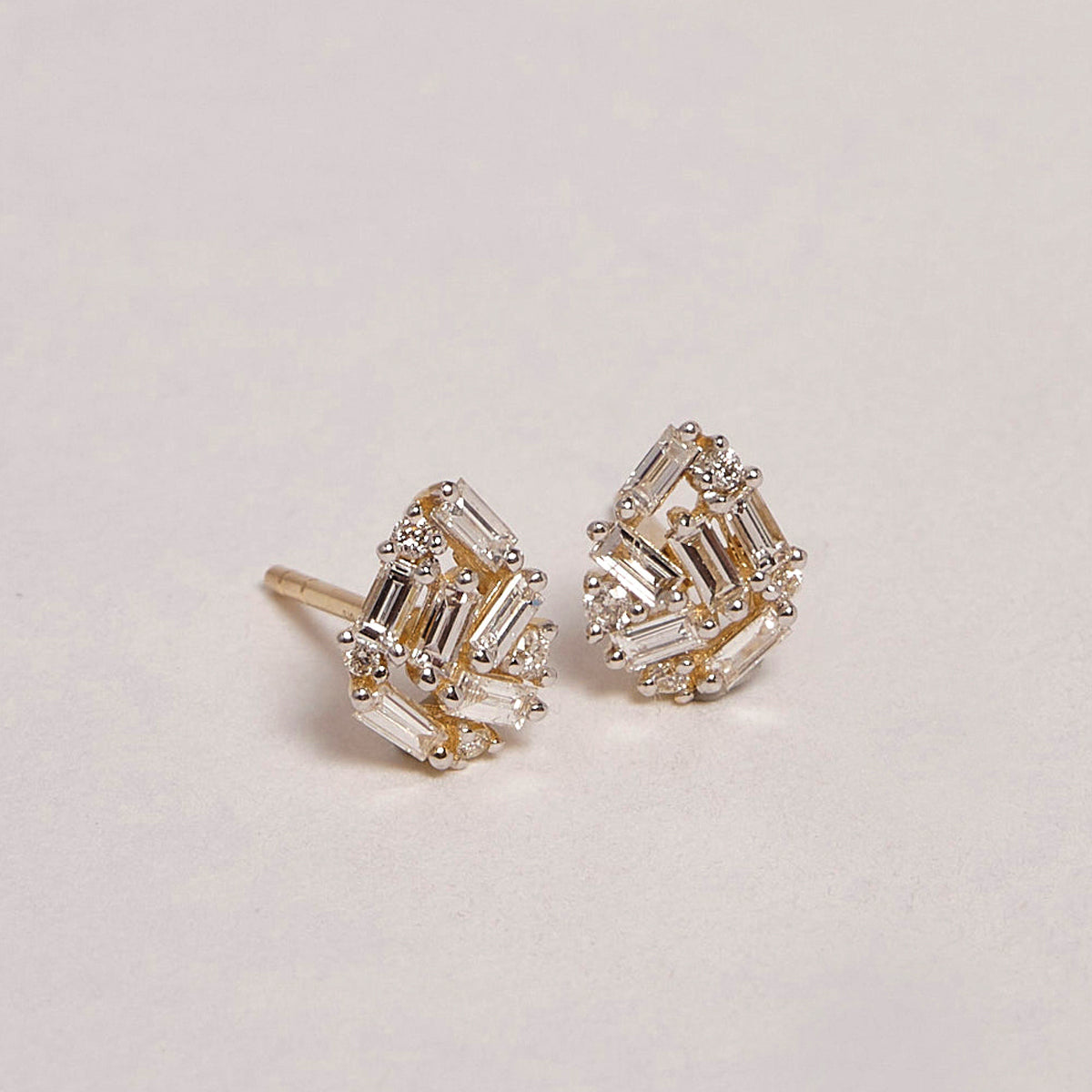 Harlow 9ct Yellow Gold Pear Shape Diamond Cluster Earrings