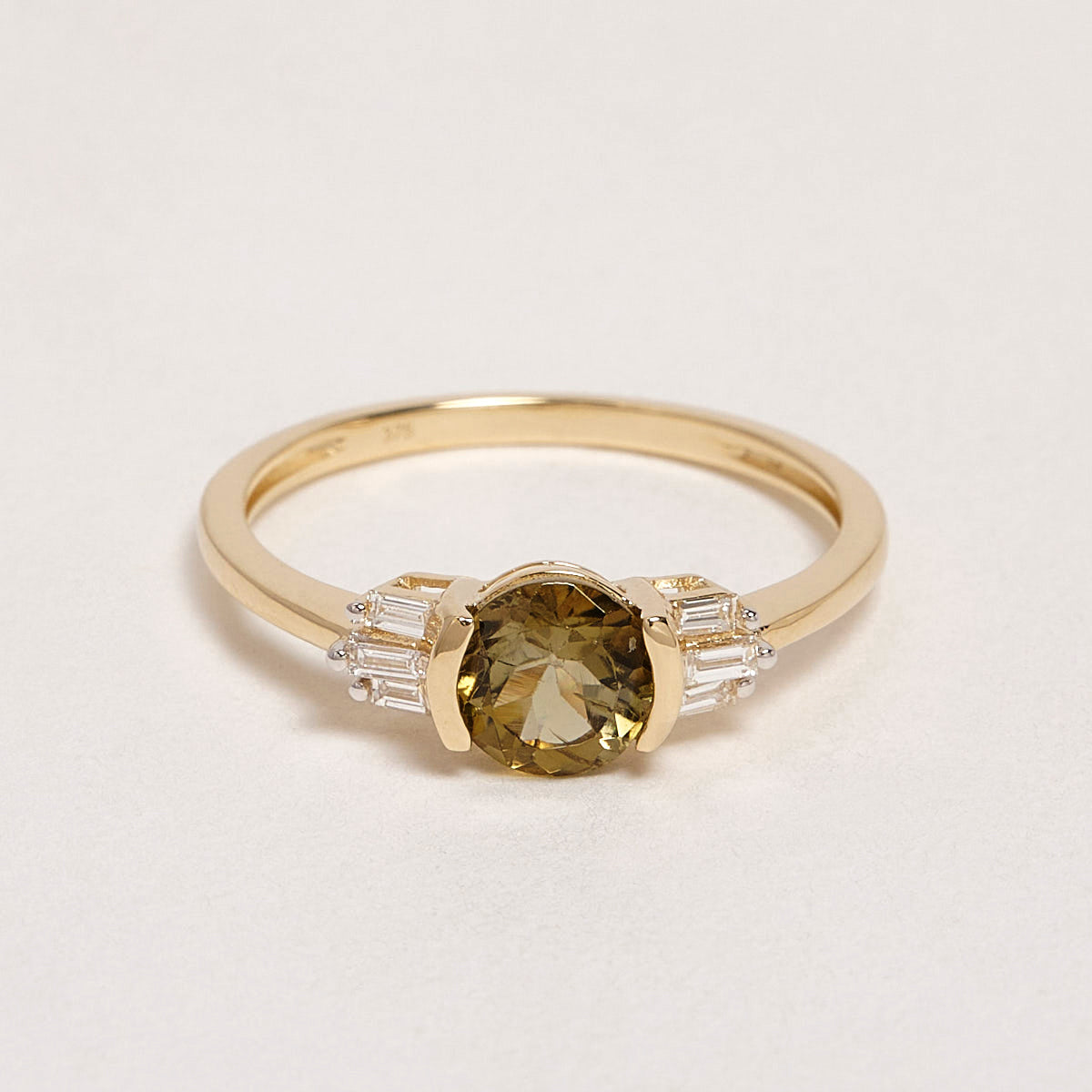 Luda 9ct Yellow Gold Tourmaline & Diamond Ring