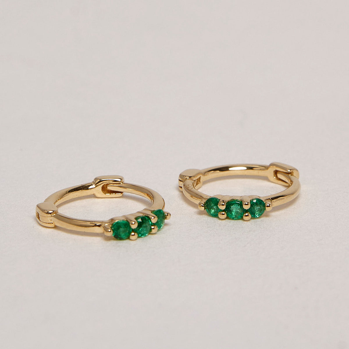 Lyra 9ct Yellow Gold Emerald Earrings