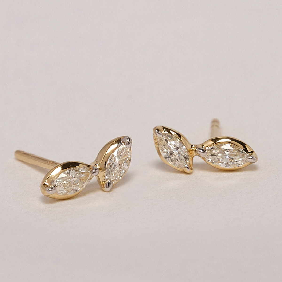Millie 9ct Yellow Gold Diamond Duo Stud Earrings