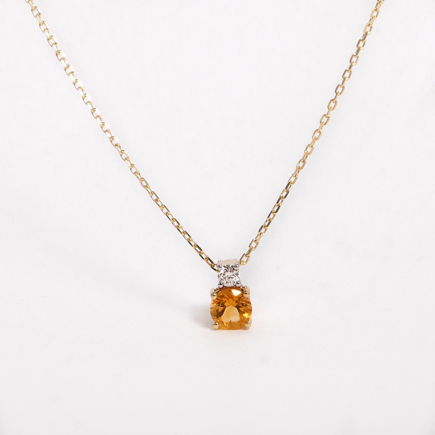 Ora 9ct Yellow Gold Citrine & Diamond Necklace