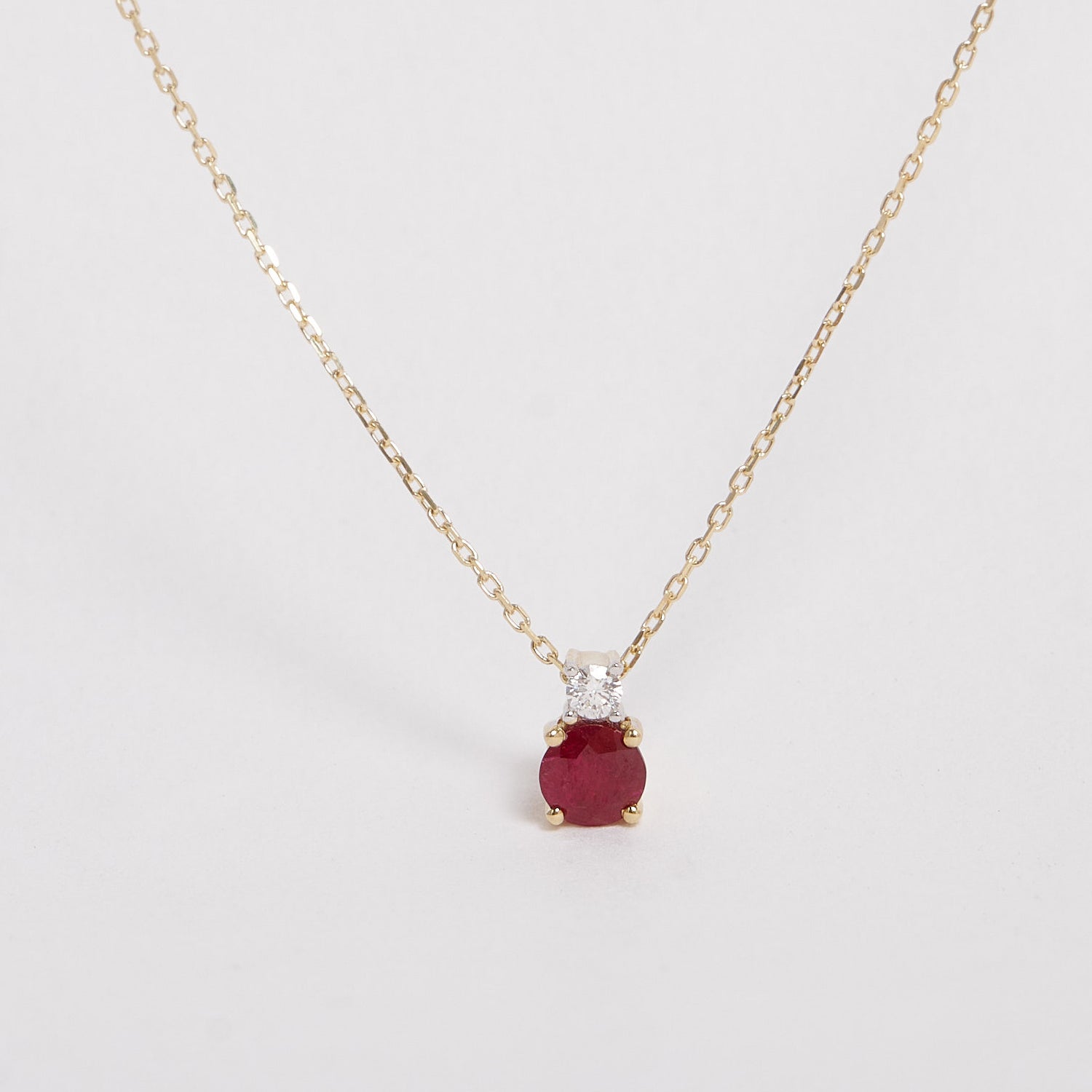 Ora 9ct Yellow Gold Ruby & Diamond Necklace
