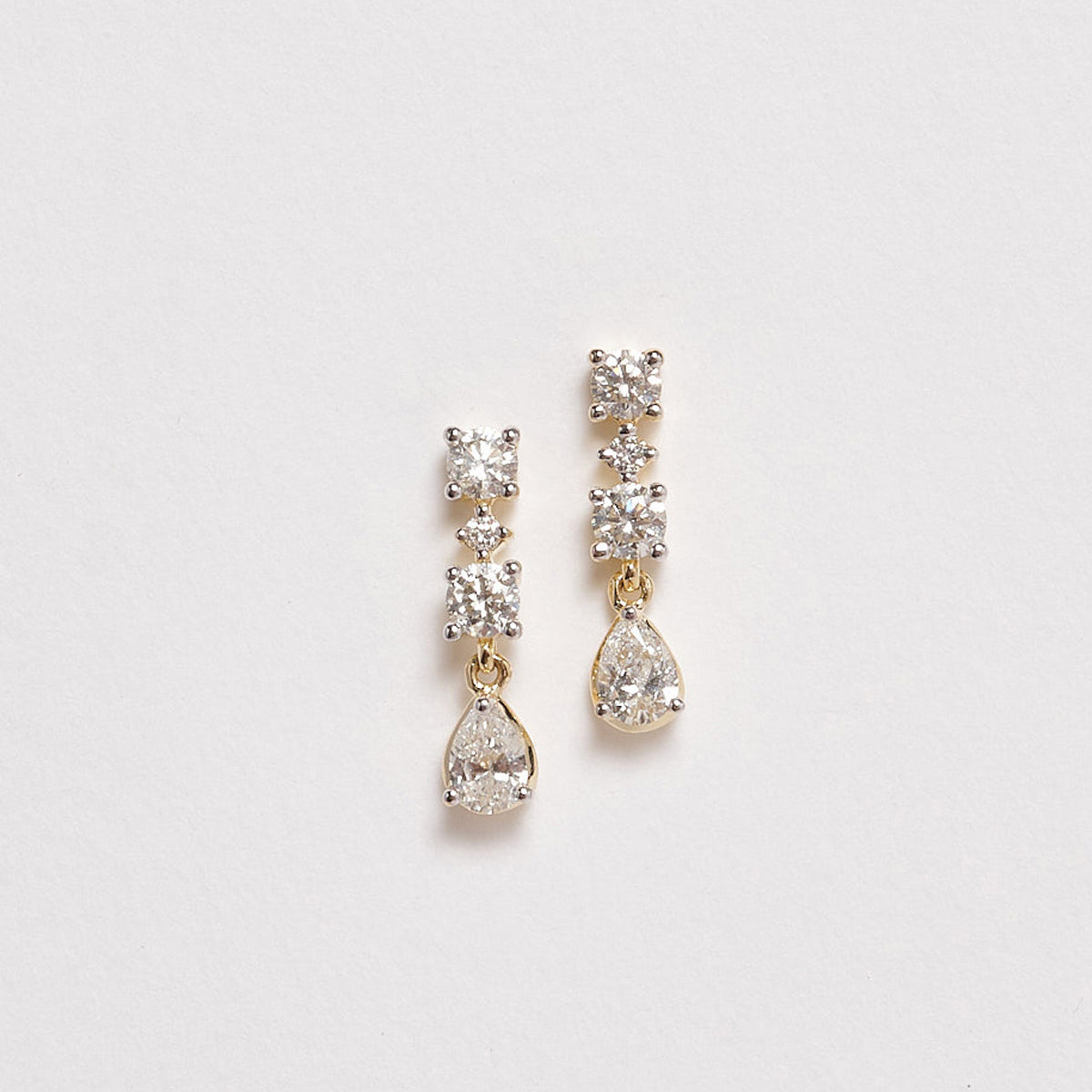 Rosa 9ct Yellow Gold Diamond Earrings
