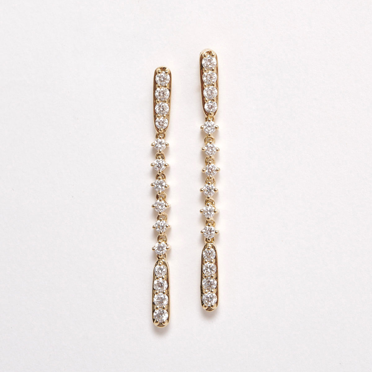 Una 9ct Yellow Gold Diamond Drop Earrings