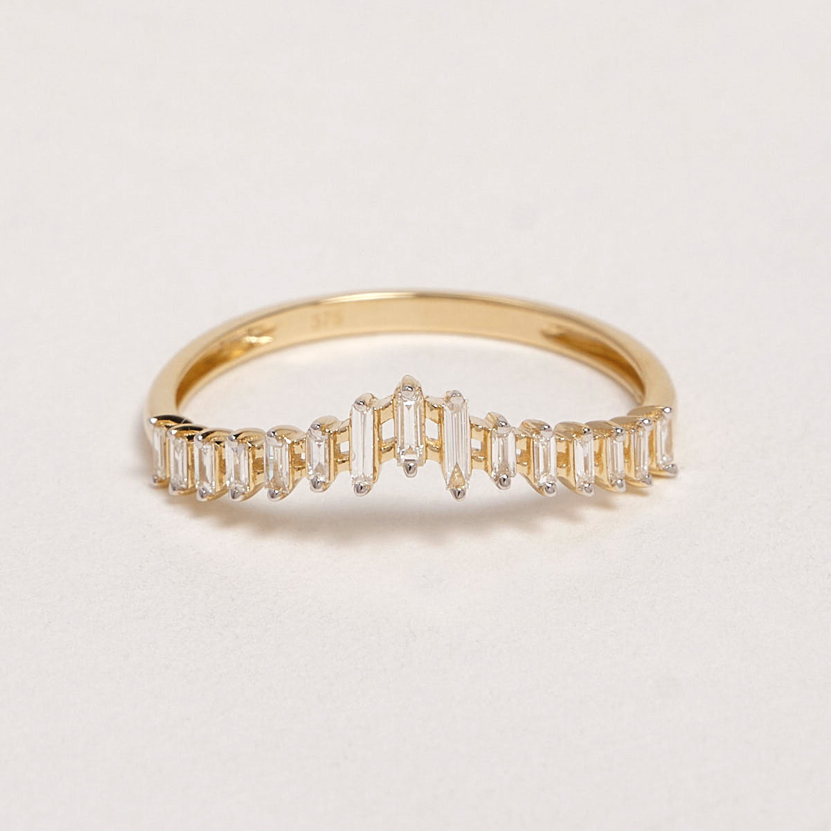 Victoria 9ct Yellow Gold Vee Diamond Ring